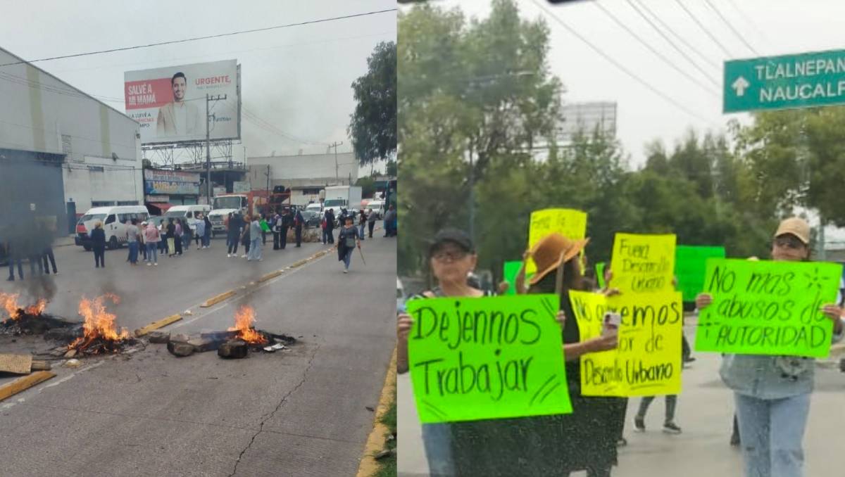 Comerciantes de Tultitlán bloquearon la vialidad por cierres de negocios y restricciones para instalar tianguis. | Foto:  Redes sociales