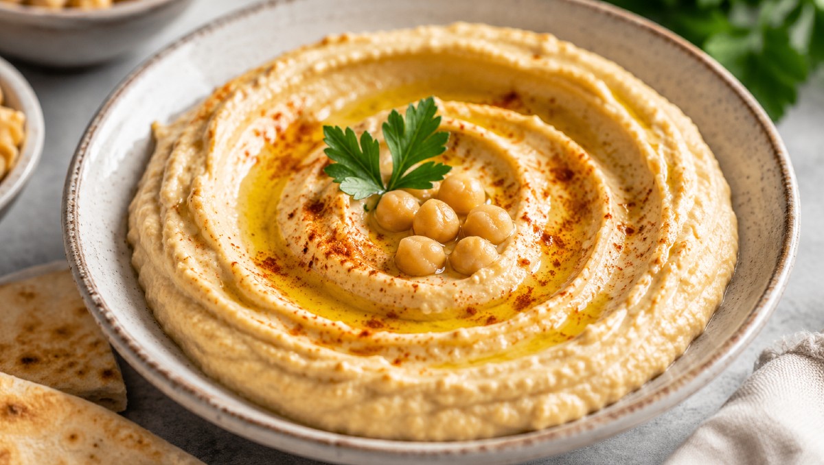 Ingredientes para hacer un hummus al estilo Masadd Al-Tamimi (IA)