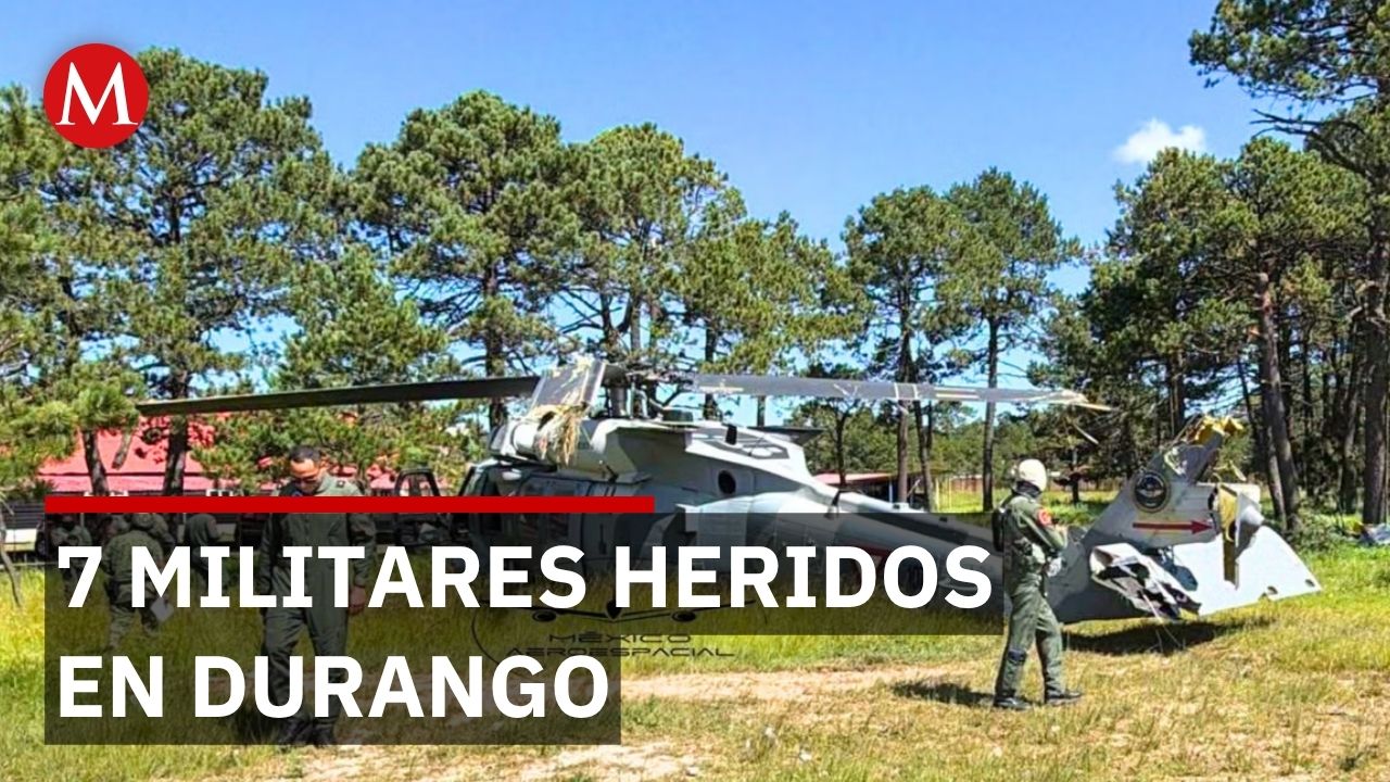 7 militares sufren contusiones tras falla de helicóptero en Durango