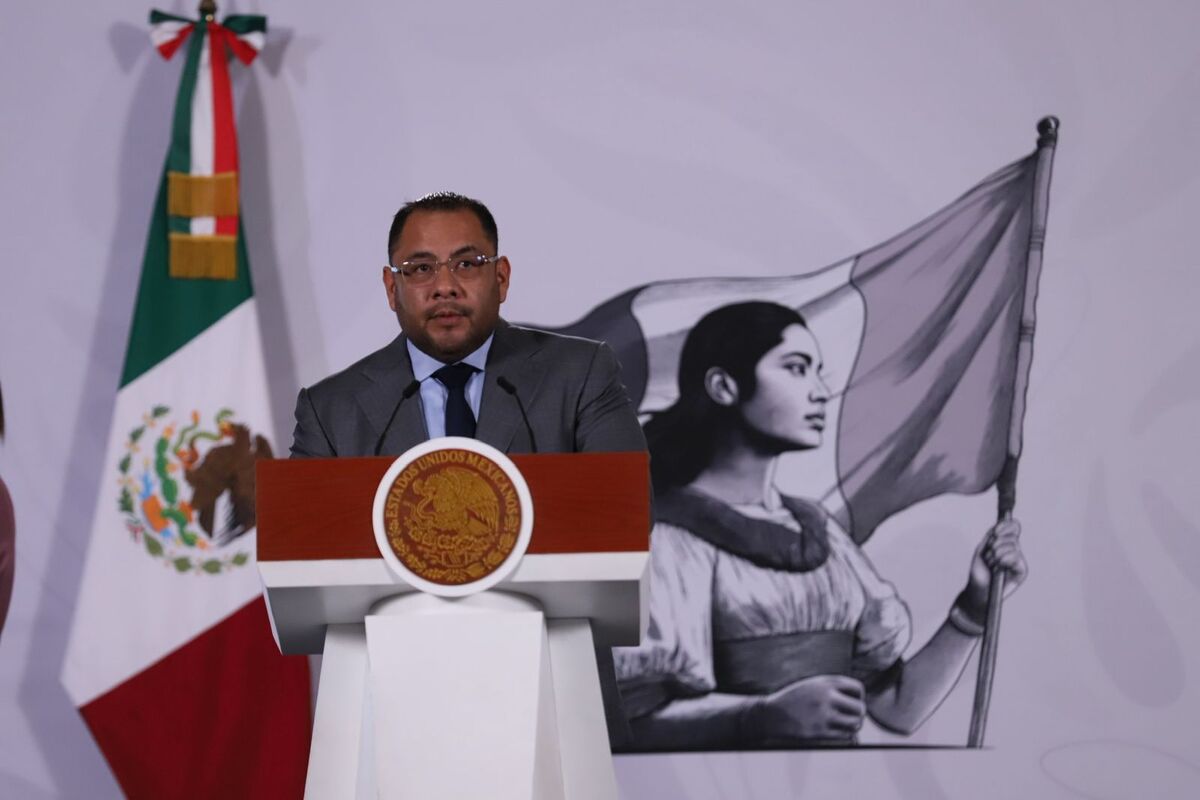 Omar Reyes Colmenares durante la Mañanera del Pueblo de este viernes 28 de agosto. | Octavio Hoyos