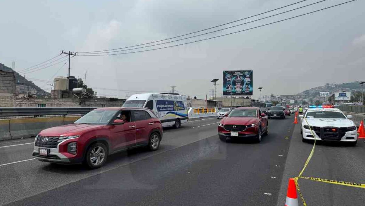 Accidente mortal provoca tres kilómetros de afectación en la México-Pachuca, a la altura de Ecatepec. | Foto: Jorge Becerril