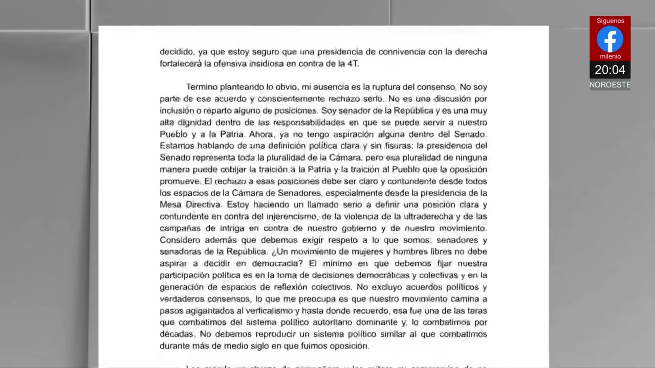 Fernández Noroña rechaza consenso en Senado mientras Morena celebra acuerdo