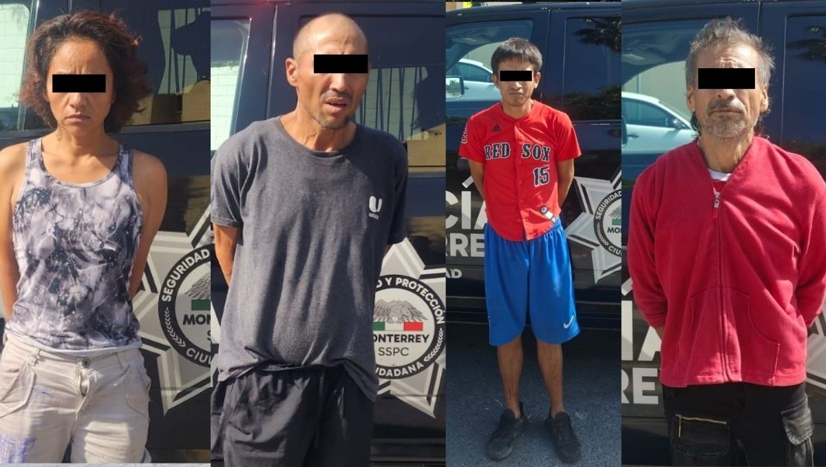 Los detenidos son tres hombres y una mujer. Foto: Especial