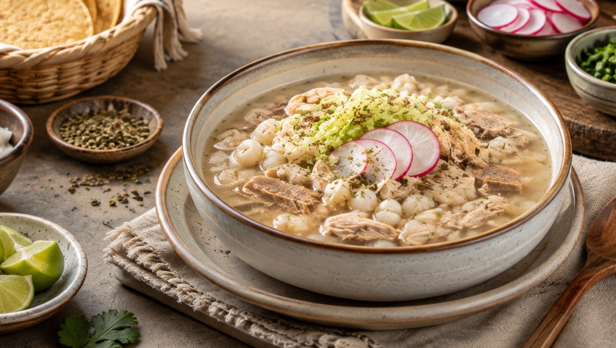 Receta de pozole blanco para las Fiestas Patrias (IA)