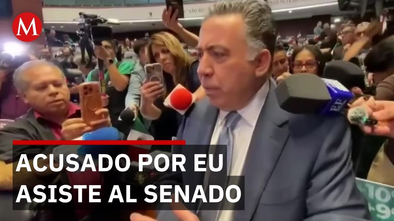 Senador acusado por EU de vínculos con crimen llega al Senado y es recibido con aplausos