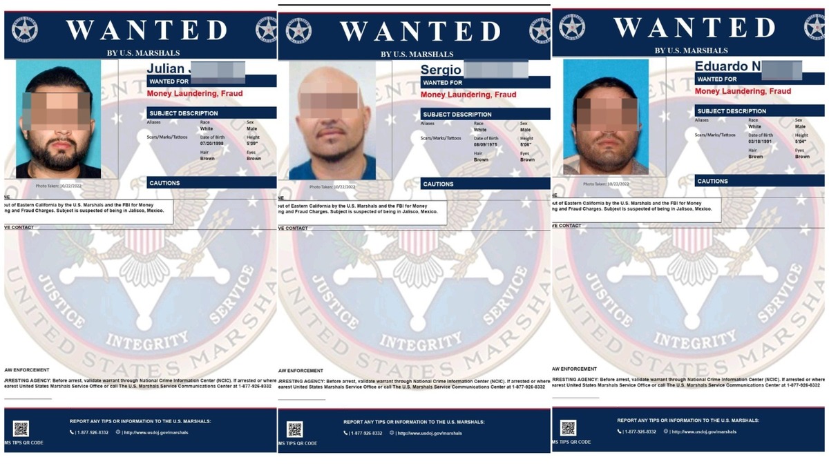 Tres hombres originarios de EU son acusados de fraude y lavado de dinero (Cortesía Policía de Jalisco)