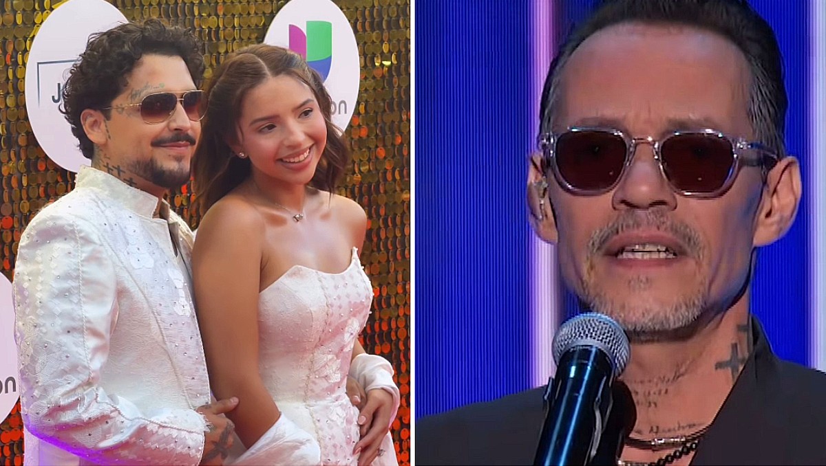 Christian Nodal y Ángela Aguilar reciben críticas tras entregar premio a Marc Anthony en Premios Juventud (IG: @premiosjuventud)