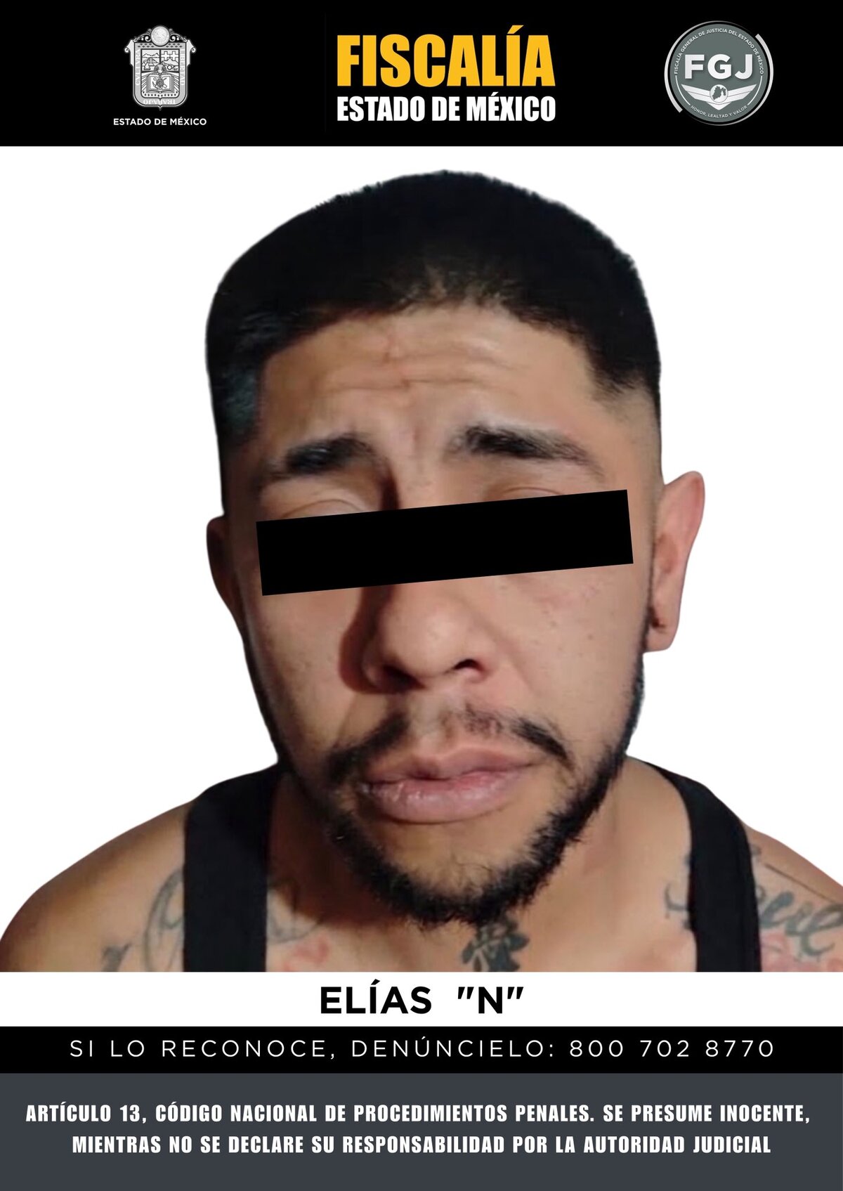Detienen a Elías 'N', presunto autor material del asesinato de 'Farath'