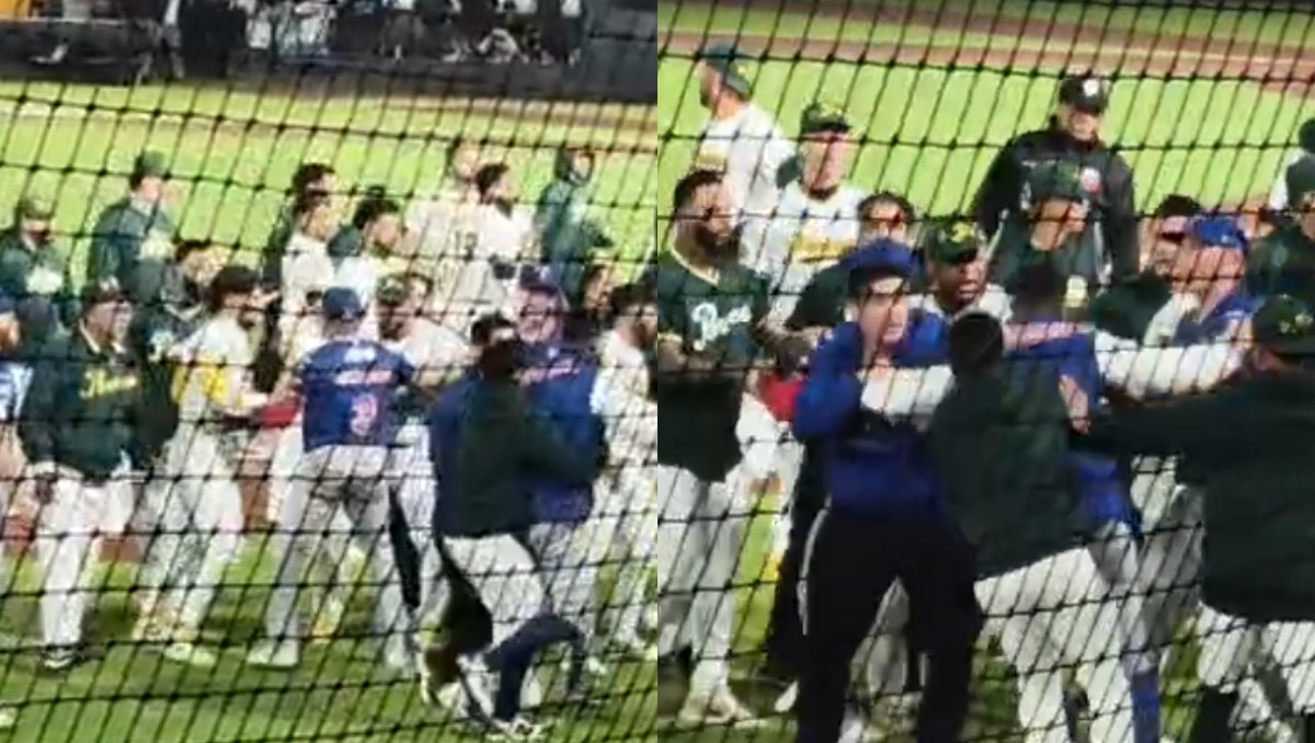 Pericos de Puebla y Olmecas de Tabasco causan pelea campal en Serie de Campeonato (Ricardo Ruiz)
