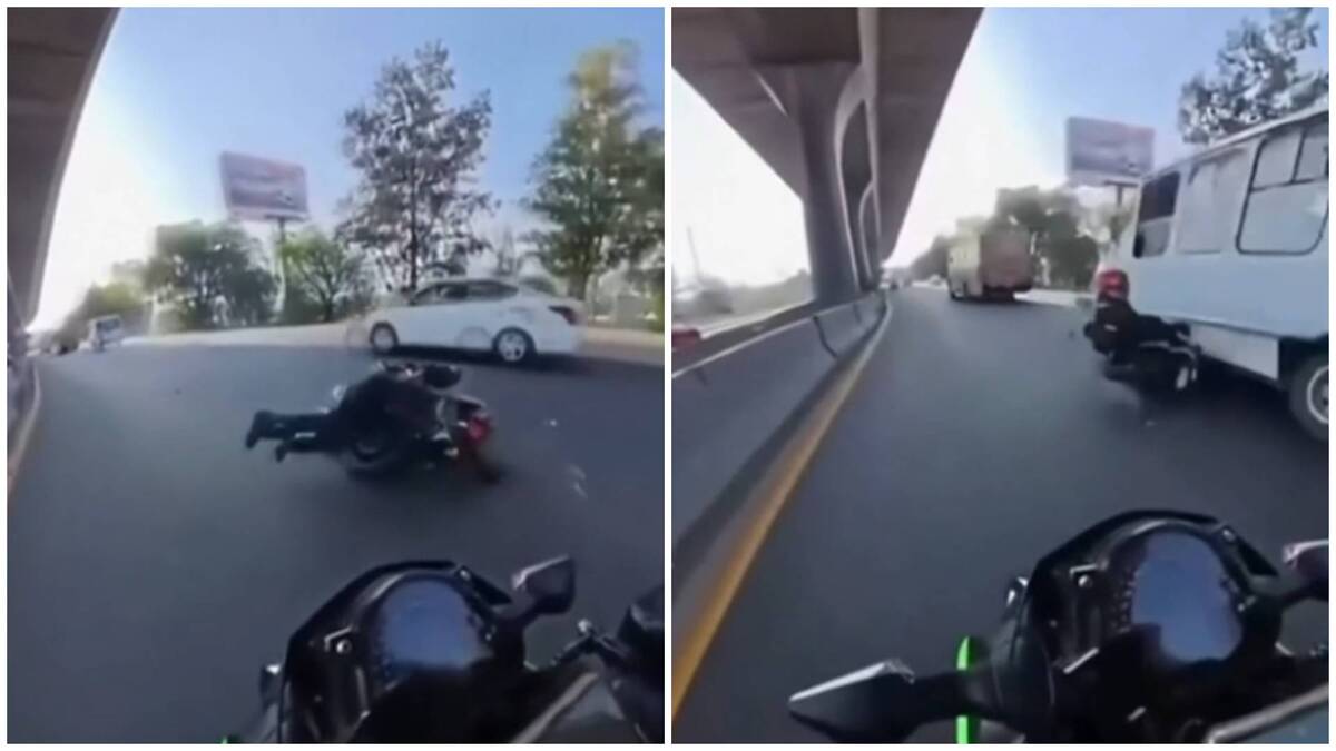 La motocicleta de Mariana Aguilar fue declarada pérdida total tras el impacto en la autopista México-Querétaro. | Foto: Especial