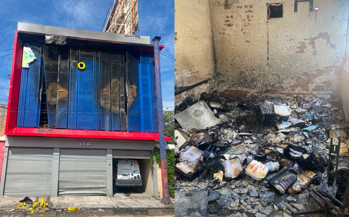 Incendio consume papelería en Durango. | Foto: Gilberto Lastra