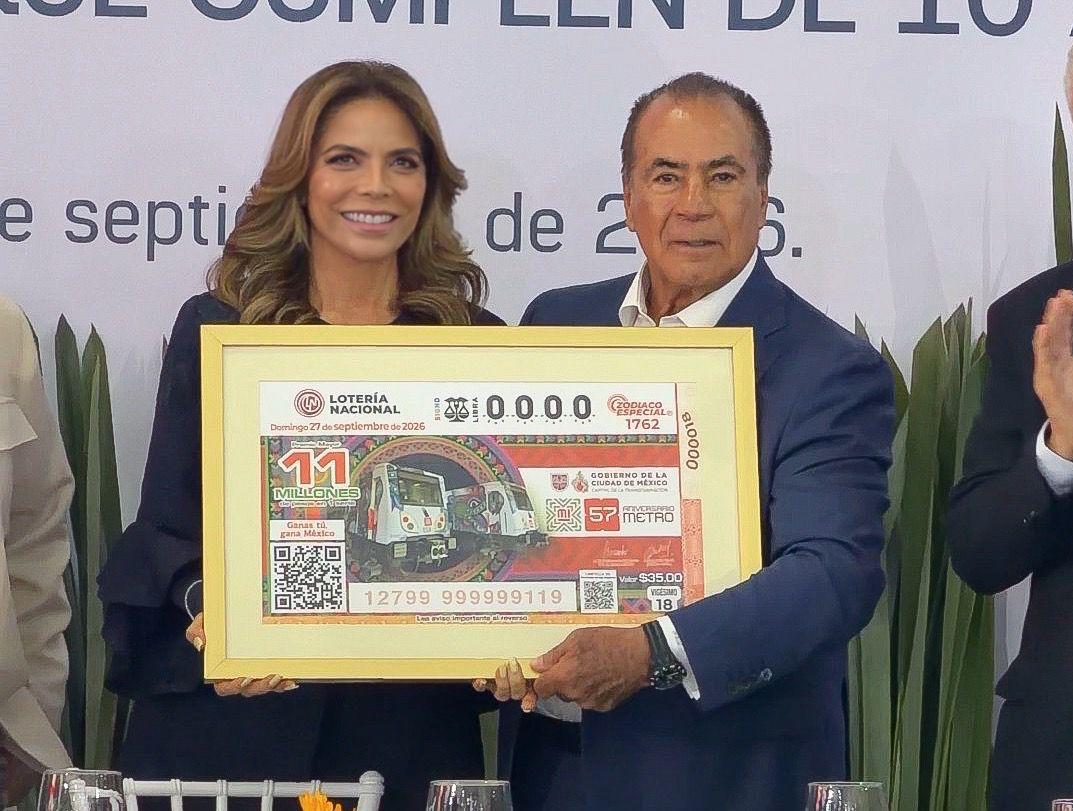El Metro de la Ciudad de México celebra 57 años de servicio con una emisión especial de la Lotería Nacional. | Especial