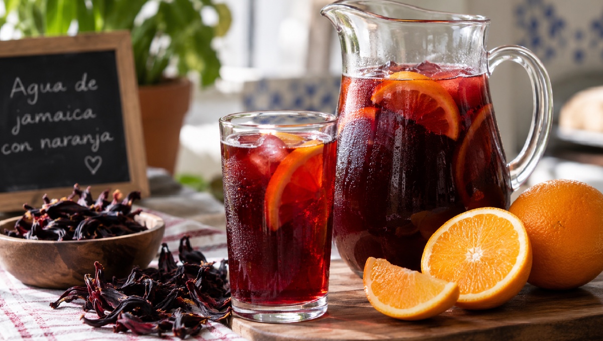 Cómo hacer agua de jamaica con naranja y menos azúcar | IA DISCOVER