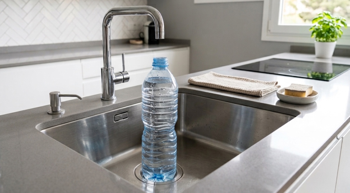 ¿Para qué sirve y por qué recomiendan poner una botella de plástico con agua en el desagüe de la tarja?