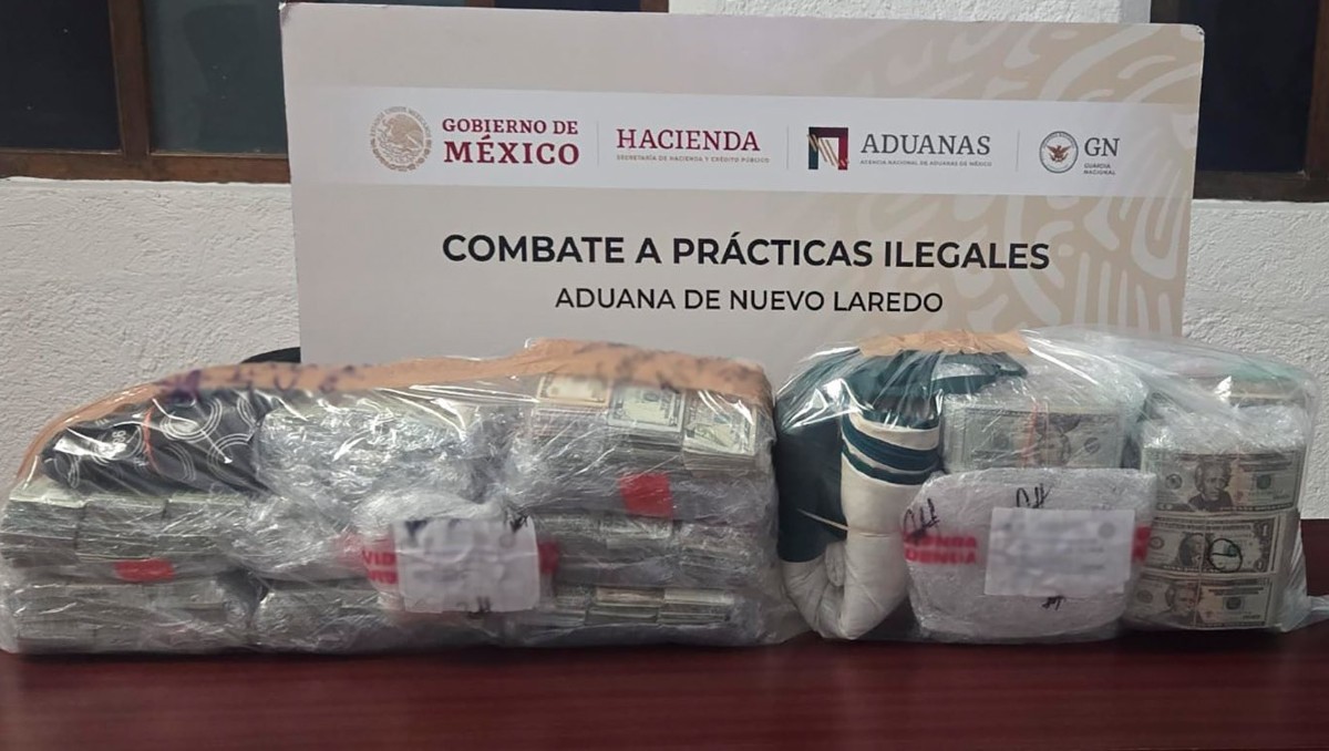 El dinero fue localizado mediante el uso de un equipo móvil de rayos X en Tamaulipas. | Foto: Especial