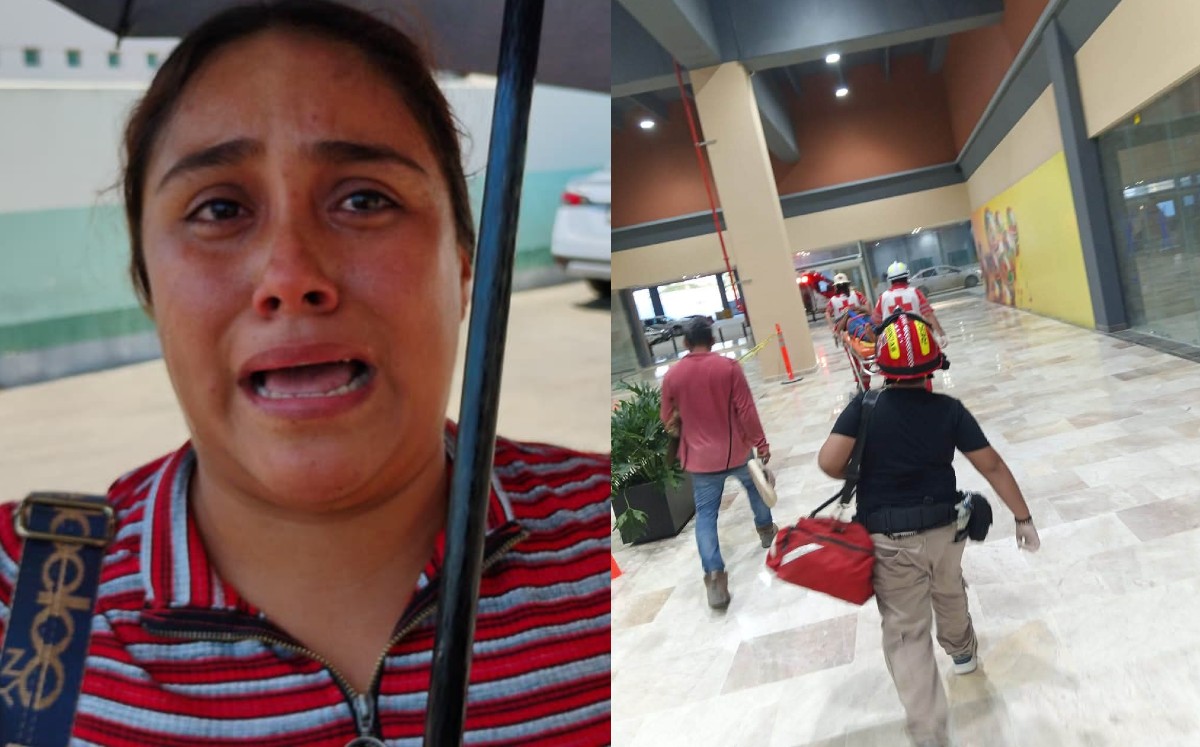 Familiares de un trabajador lesionado tras caer de una obra en Tampico permanecen afuera del Hospital Carlos Canseco mientras esperan su cirugía.