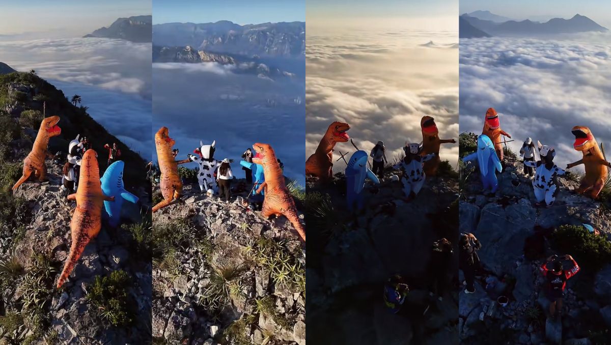 El festejo quedó grabado en video luego de que varias botargas aparecieran bailando en lo alto del Pico Cuauhtémoc | Especial