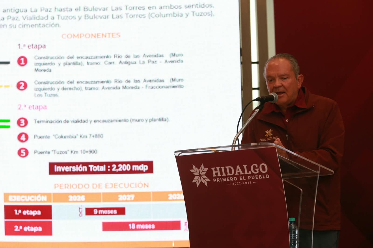 El secretario de Infraestructura Pública Alejandro Sánchez anunció el arranque de las tres obras viales. (Jorge Sánchez)
