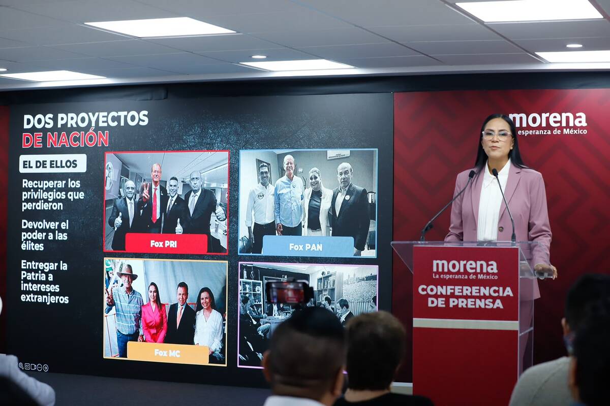 Ariadna Montiel en conferencia de prensa en la sede de Morena en CdMx. | Foto: Ariana Pérez