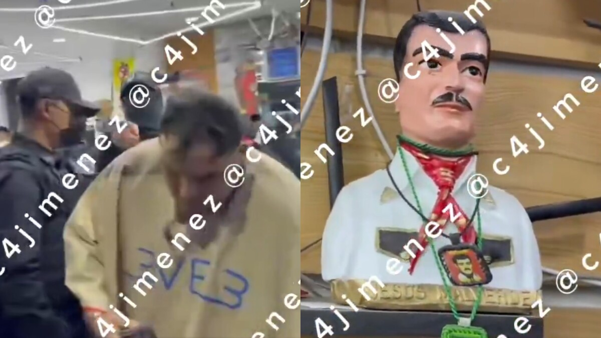 El inmueble albergaba diversos altares de santería, entre los que destaca un altar a Jesús Malverde. | Carlos Jiménez