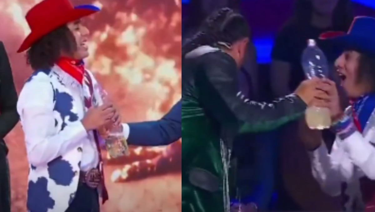 ¿Kevyn Contreras tomó de su propia orina y se la dio a El Rey Grupero? Así fue el momento en La Granja VIP | Redes sociales