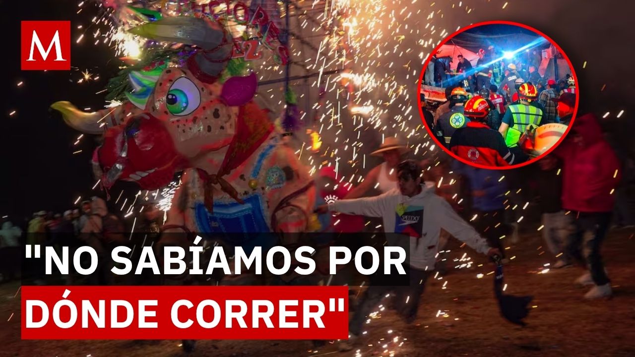 Así ocurrió la explosión de pirotecnia en la iglesia de Canchesdá, Temascalcingo