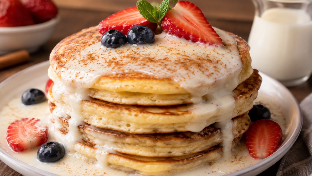 Receta de Hotcakes de tres leches | IA DISCOVER
