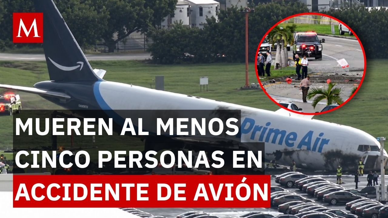 ¡Tragedia en Miami! Avión de Prime Air de Amazon se sale de pista, choca contra autos y se incendia