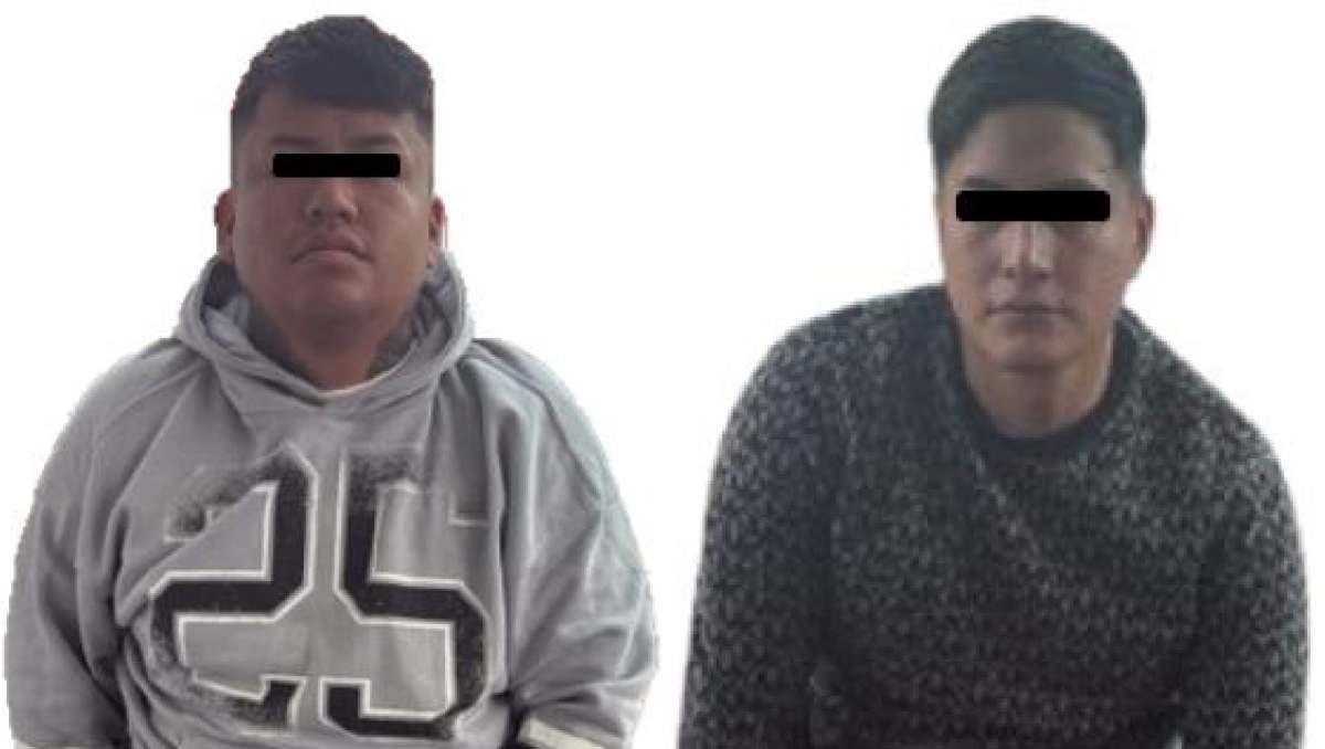 Bryan y Ederli fueron detenidos en Agrícola Pantitlán tras huir de la policía en Edomex. | Foto: Policía de Neza