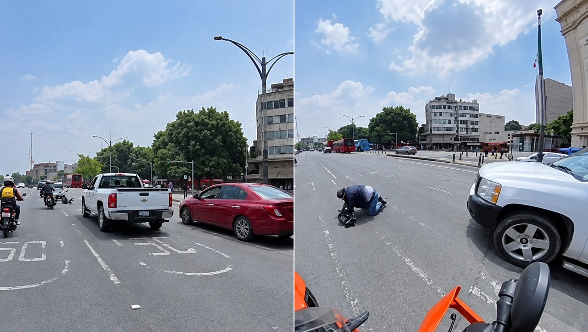 El accidente fue registrado por otro motociclista en la zona. | Especial