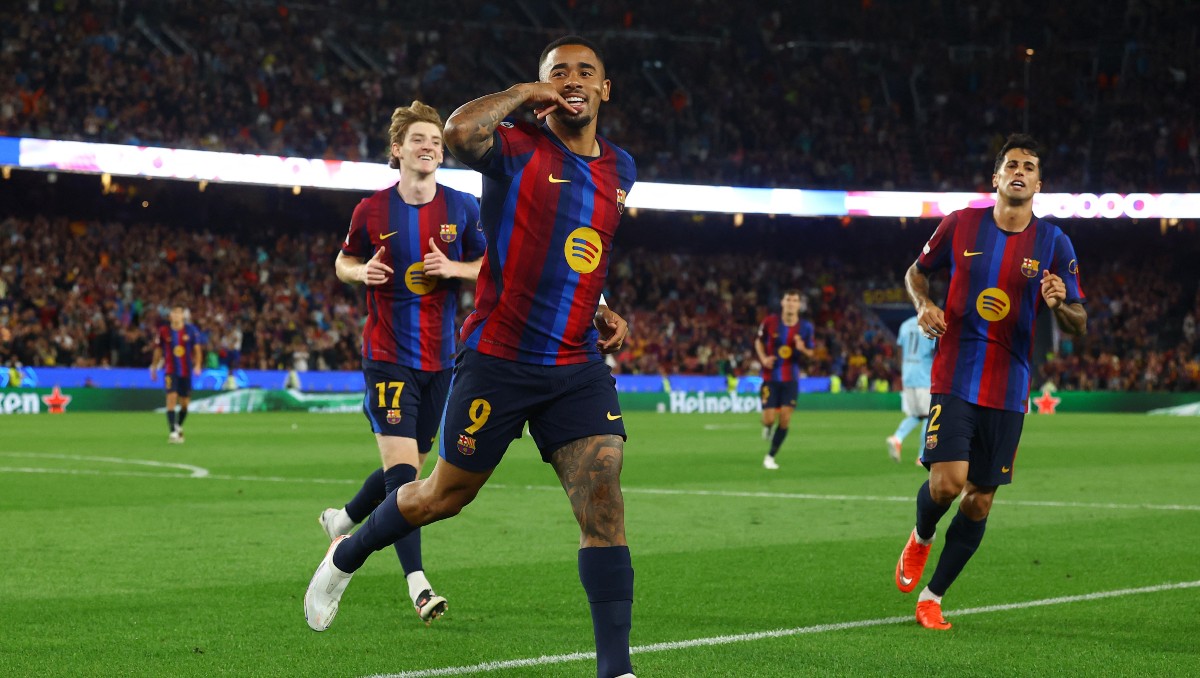Gabriel Jesús marcó su primer gol con el Barcelona en arranque de la Champions League 2026 (Reuters)