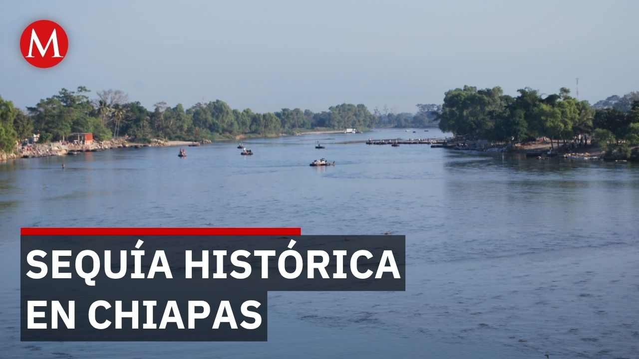 Río Suchiate en su peor sequía mientras llega temporada de lluvias en Chiapas