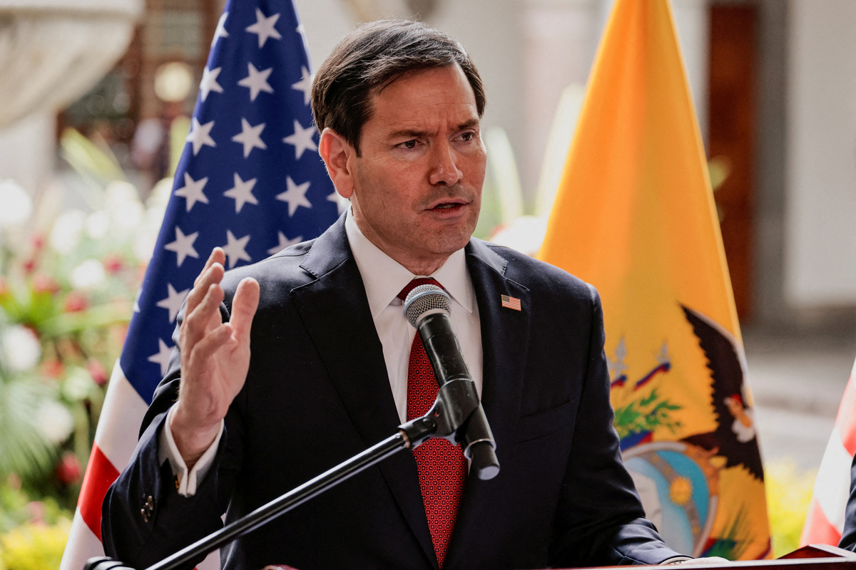 El secretario de Estado de EU, Marco Rubio, participa en una conferencia de prensa con el ministro de Relaciones Exteriores de Ecuador. | Reuters