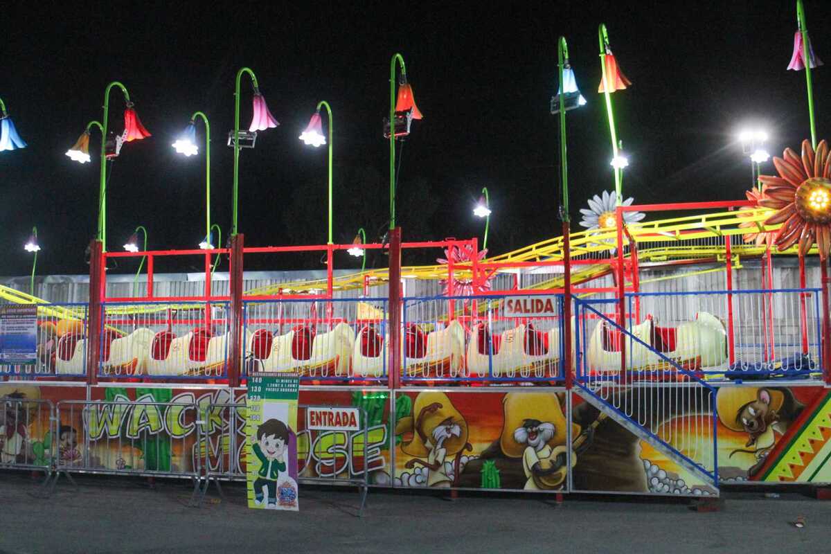 Wacky Mouse, mini montaña rusa para niños llega a la Feria de Torreón.| Rolando Riestra.
