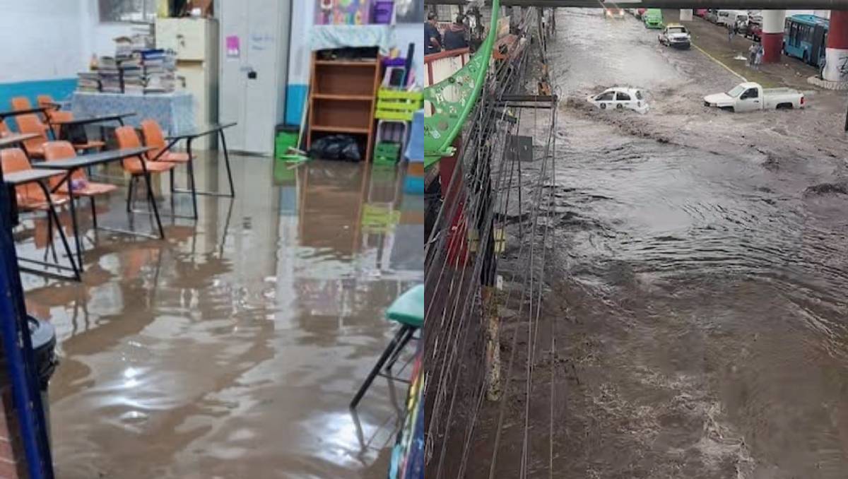 Vialidades, viviendas y una escuela resultaron afectadas por las anegaciones en Edomex. | Foto: Delegación y Copaci Niños Héroes/Facebook