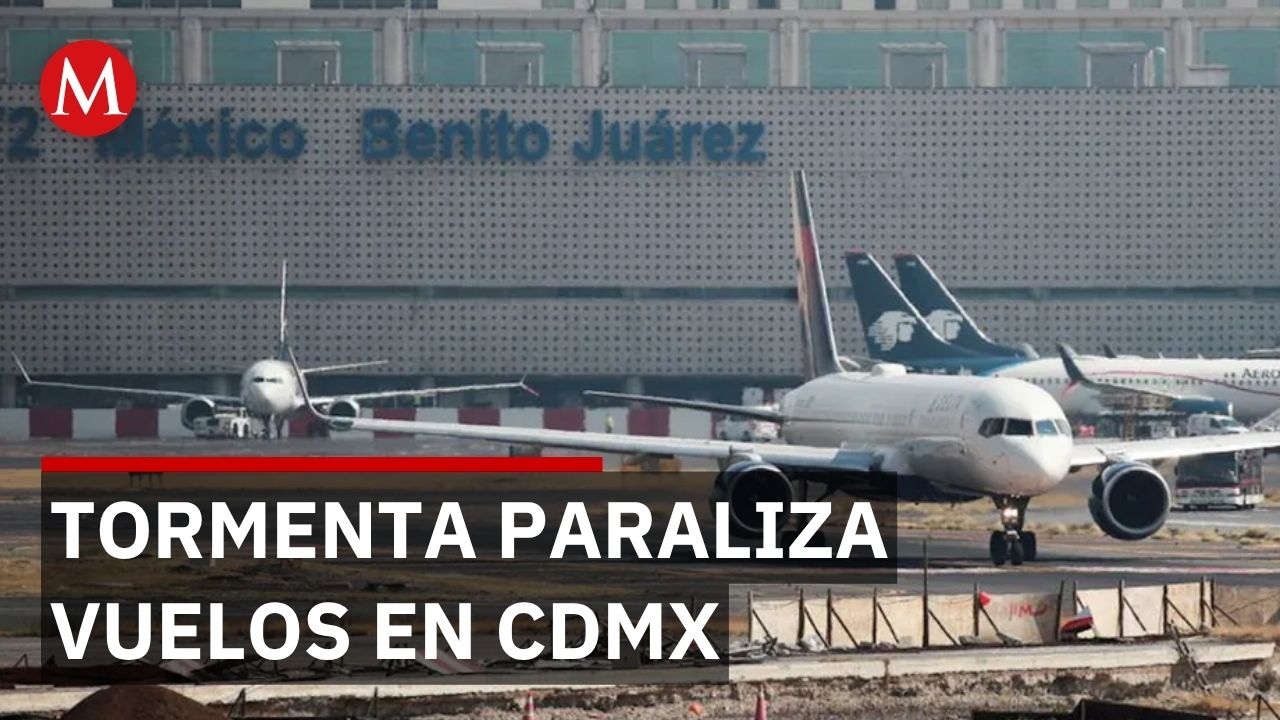 Aeropuerto de CdMx detiene vuelos por tormenta eléctrica intensa