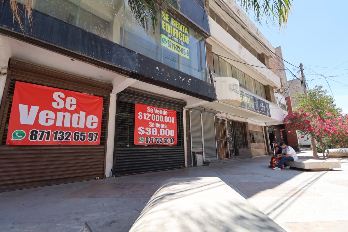 Registran inmuebles en el Centro Histórico de Torreón para venta o renta. | Foto: Verónica Rivera.