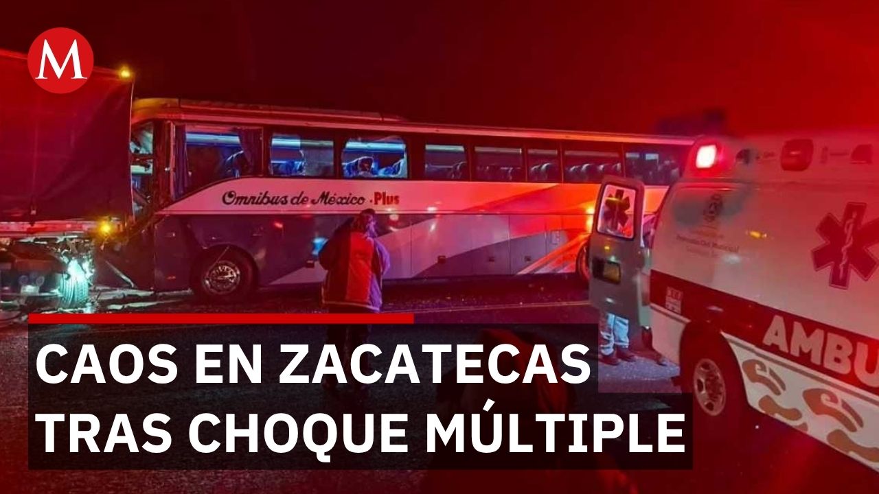 Choque frontal entre autobús y tractocamión en Zacatecas deja 30 lesionados