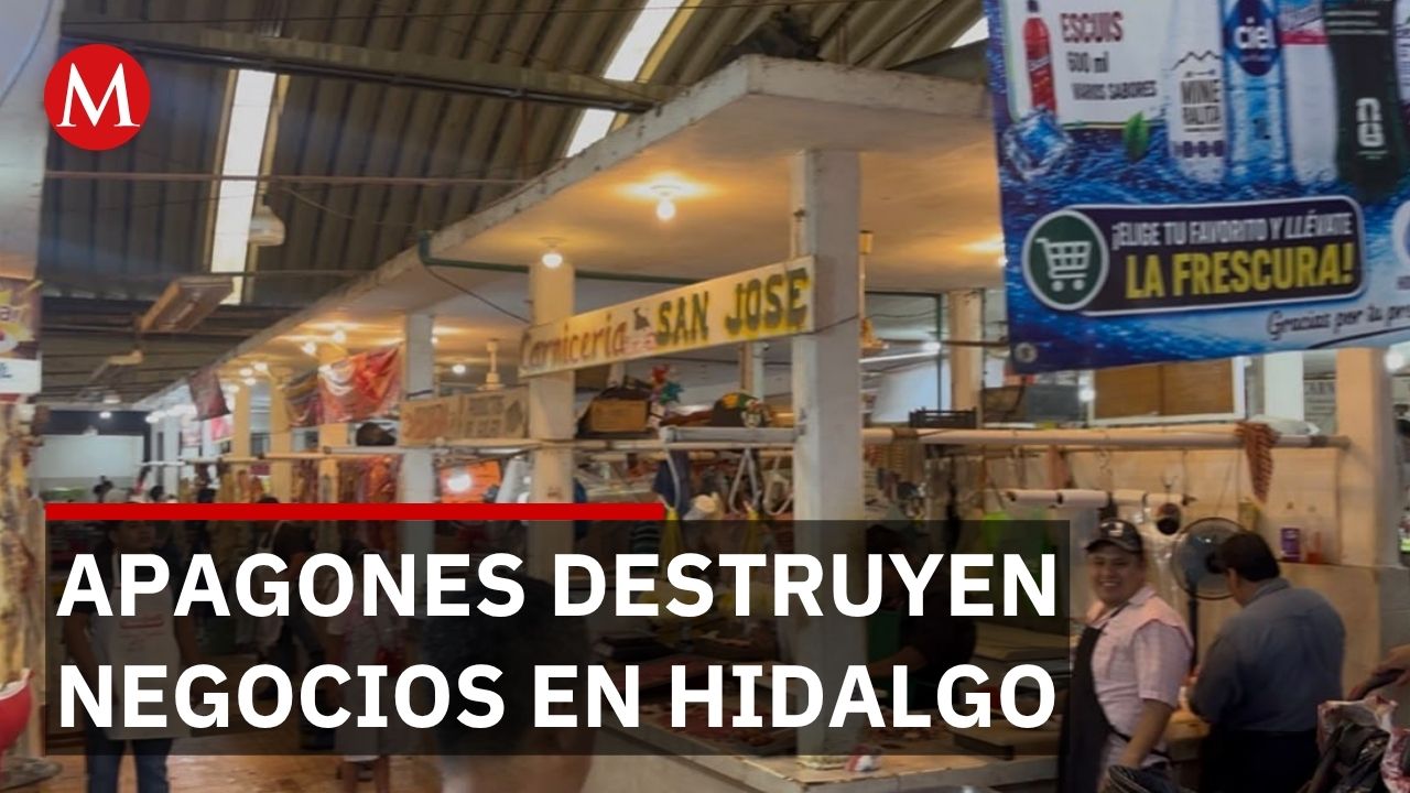 Comerciantes de Huejutla protestan por apagones que destruyen sus negocios
