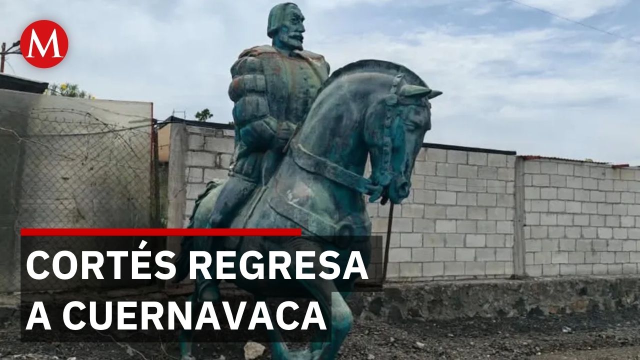 Estatua de Hernán Cortés regresa a Cuernavaca tras más de una década desaparecida