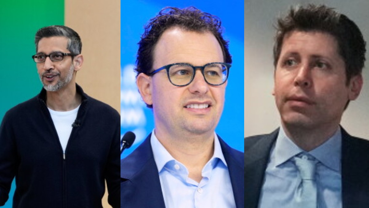 Directores de Google Deepseek, Anthropic y OpenAI, respectivamente. | AP