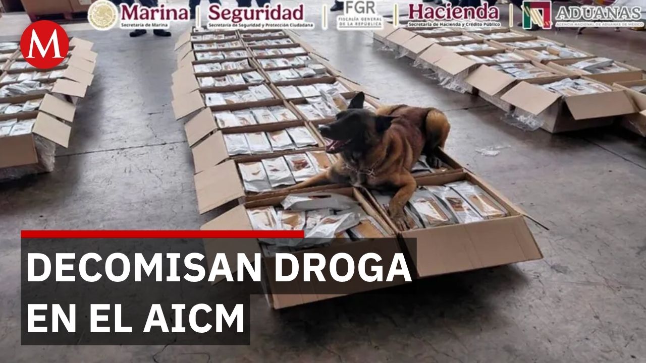 Aseguran mil 77 kilos de cocaína en café colombiano en el AICM