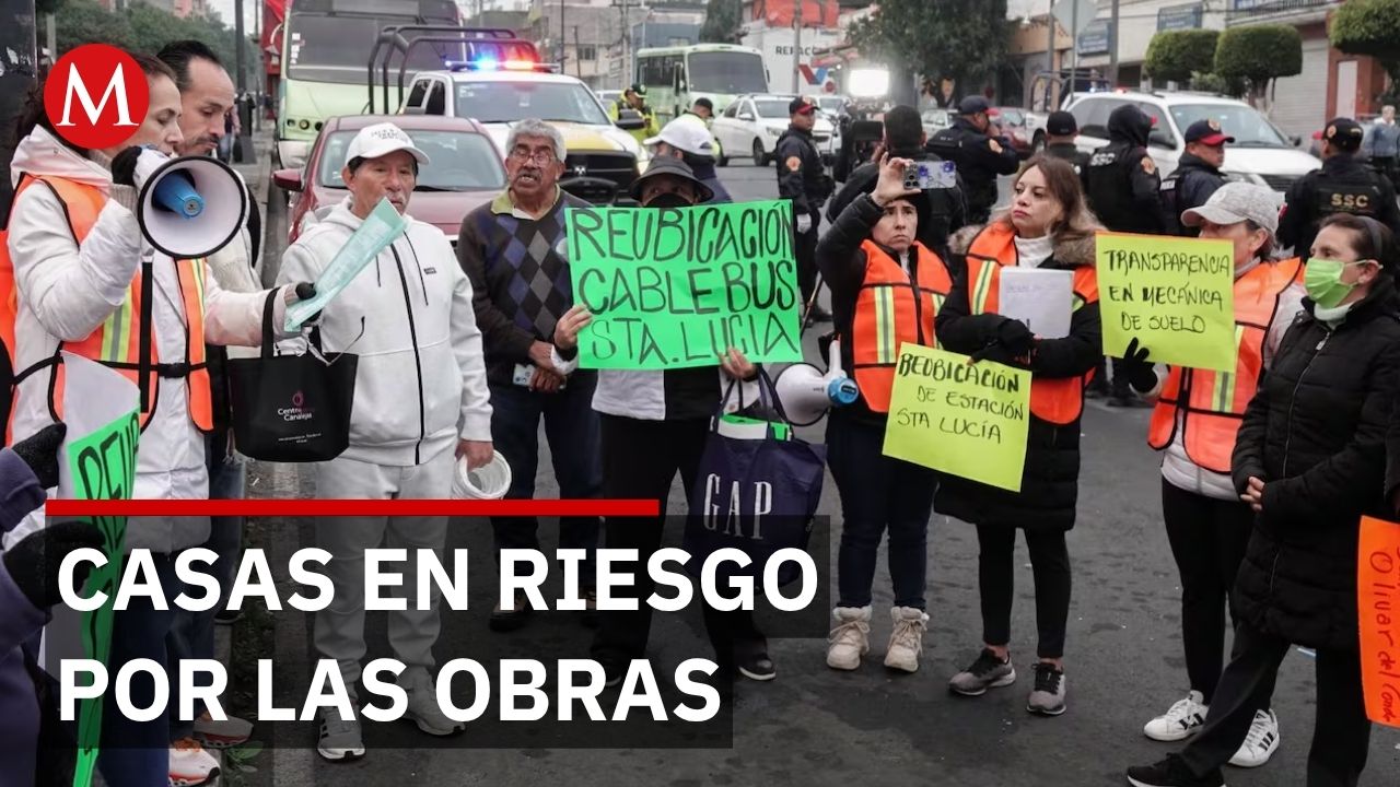Cablebús avanza en zona de minas mientras vecinos temen colapso de sus casas