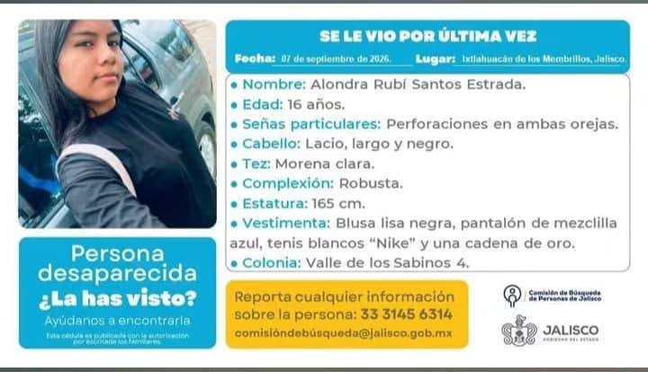 Ficha de búsqueda de Alondra. (Cortesía)
