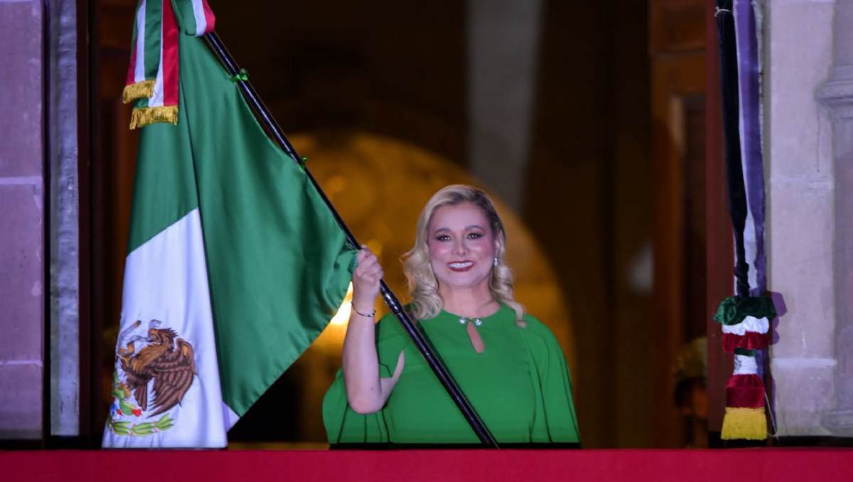 La gobernadora Maru Campos encabezó el Grito Patrio en Chihuahua. | Especial