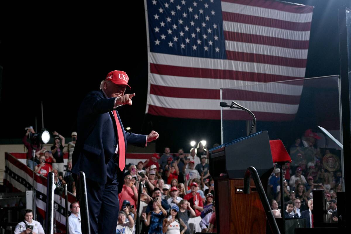 Trump en un mitin en Gastonia. | Foto: AFP