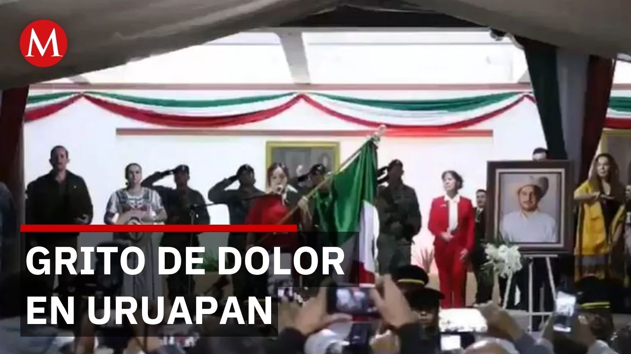 En Uruapan, alcaldesa da grito de independencia recordando a esposo asesinado