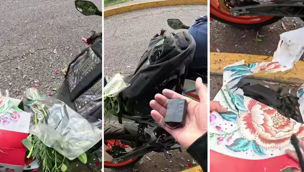 Fiscalía Edomex investiga la explosión de un paquete que fue entregado a un motociclista. |Fotos: Creador de TikTok Bimo-byker