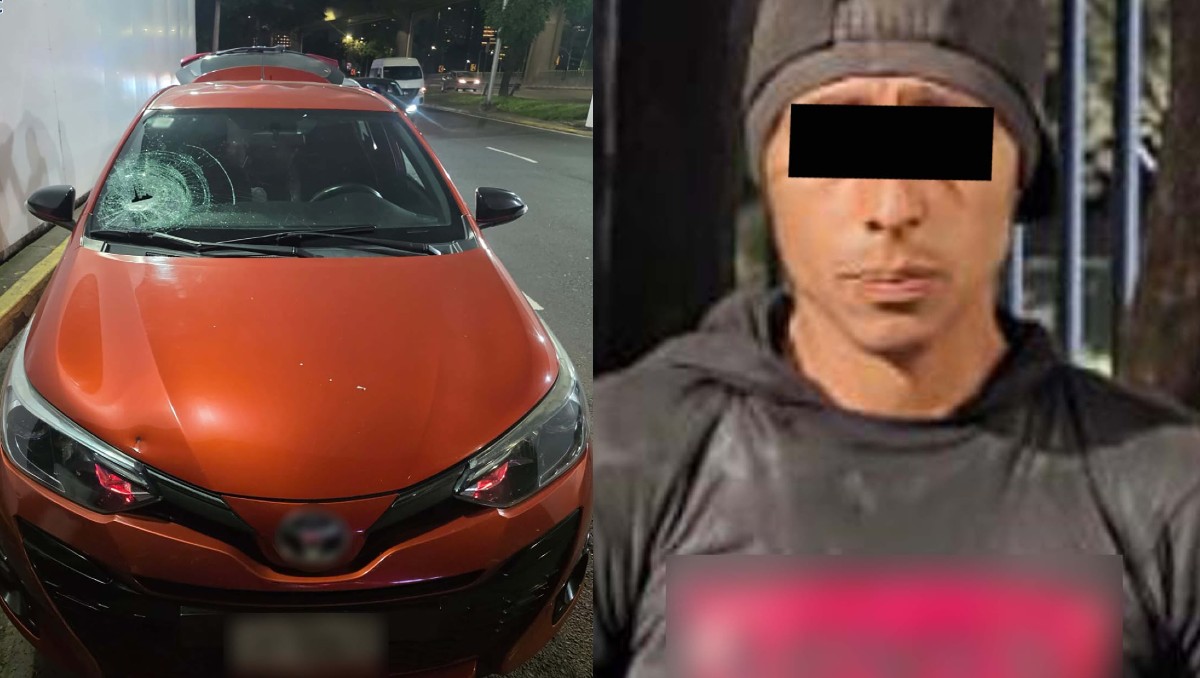 Un hombre de 27 años fue detenido tras arrojar piedras a vehículos desde un puente vehicular en Reforma.| Foto SSC