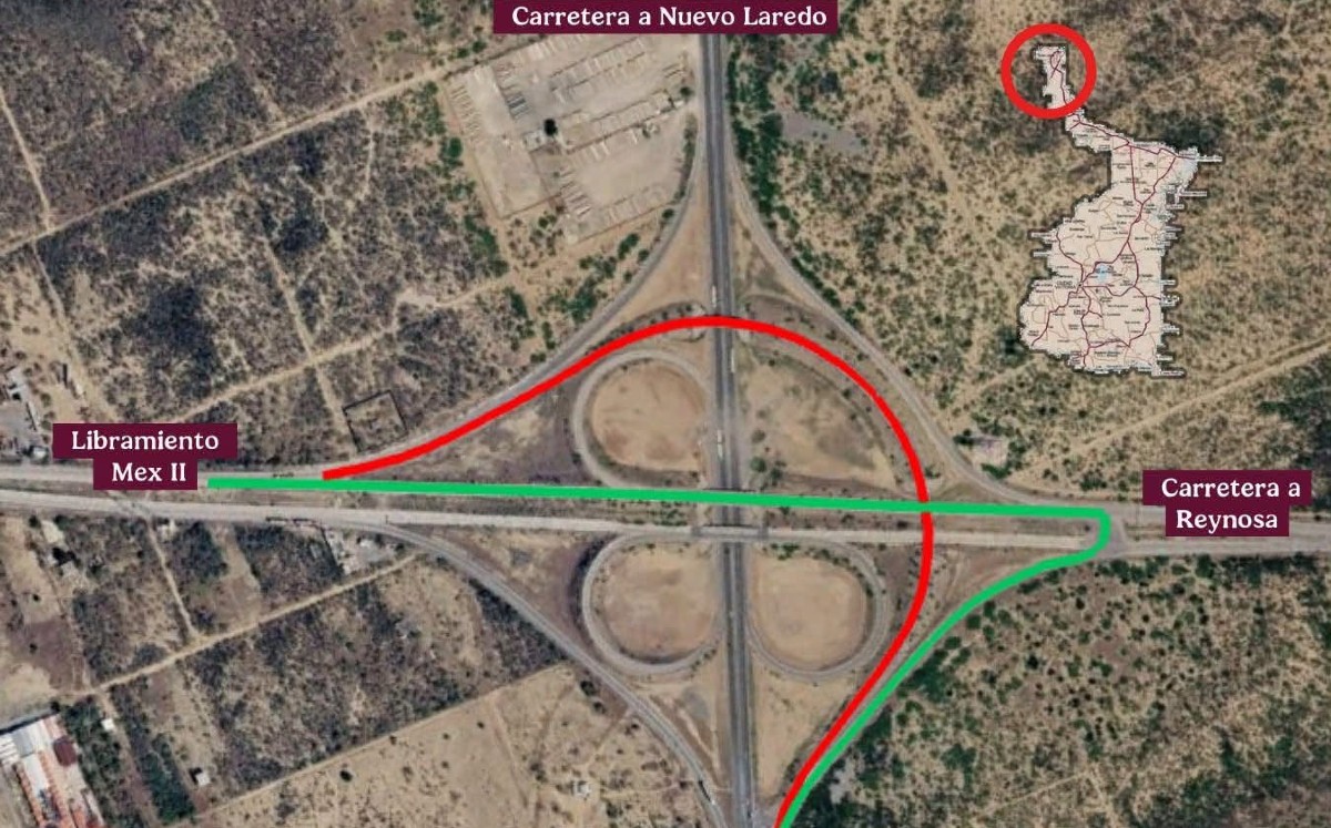 Mapa con vías alternas. | Facebook: Centro SICT Tamaulipas